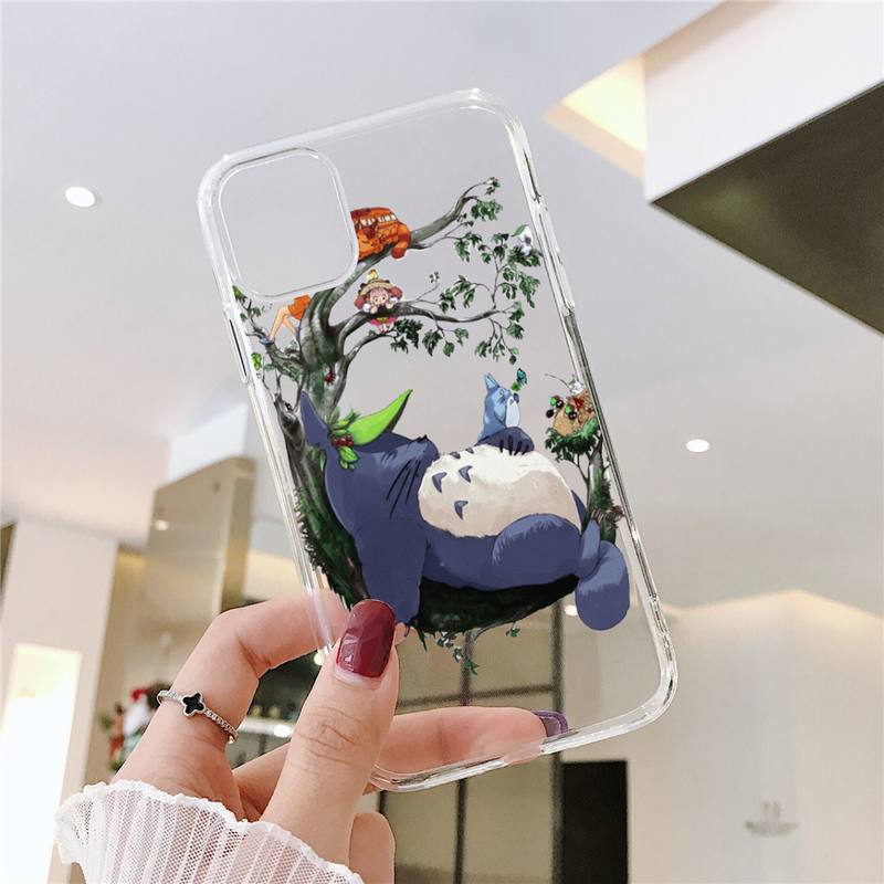 Ghibli Miyazaki Totoro sprite away Telefonveske Gjennomsiktig myk For iphone 12 11 13 7 8 6 s plus x xs xr pro max mini