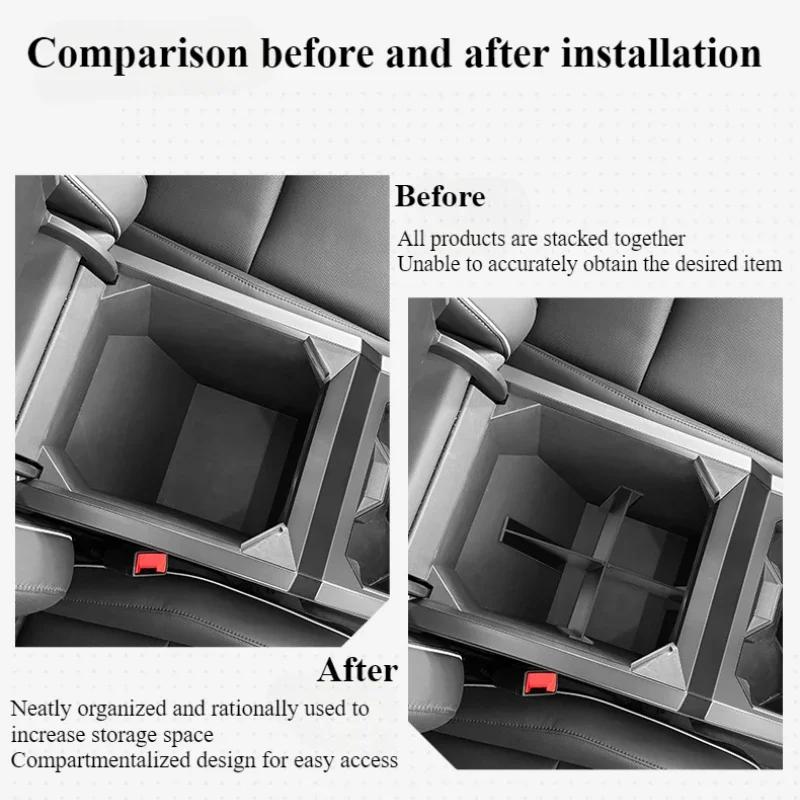 For Tesla Cybertruck 2025 Center Console Armrest Box Divider Organizer Partition Plates Storage Holder Container Car Accessories