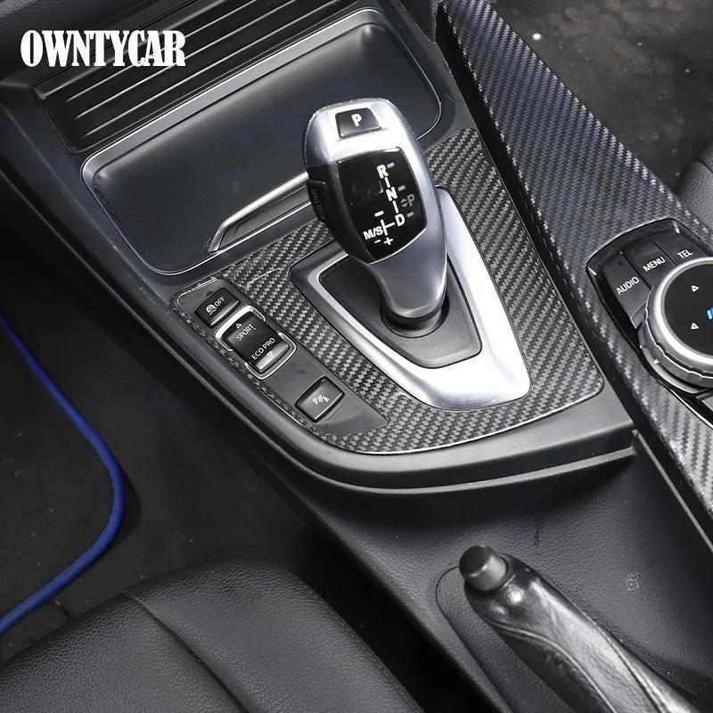 For BMW 3 4 Series F30 F31 F32 F35 2013-2019 Real Carbon Fiber Car Console Gear Shift Panel Decoration Cover Trim Stickers