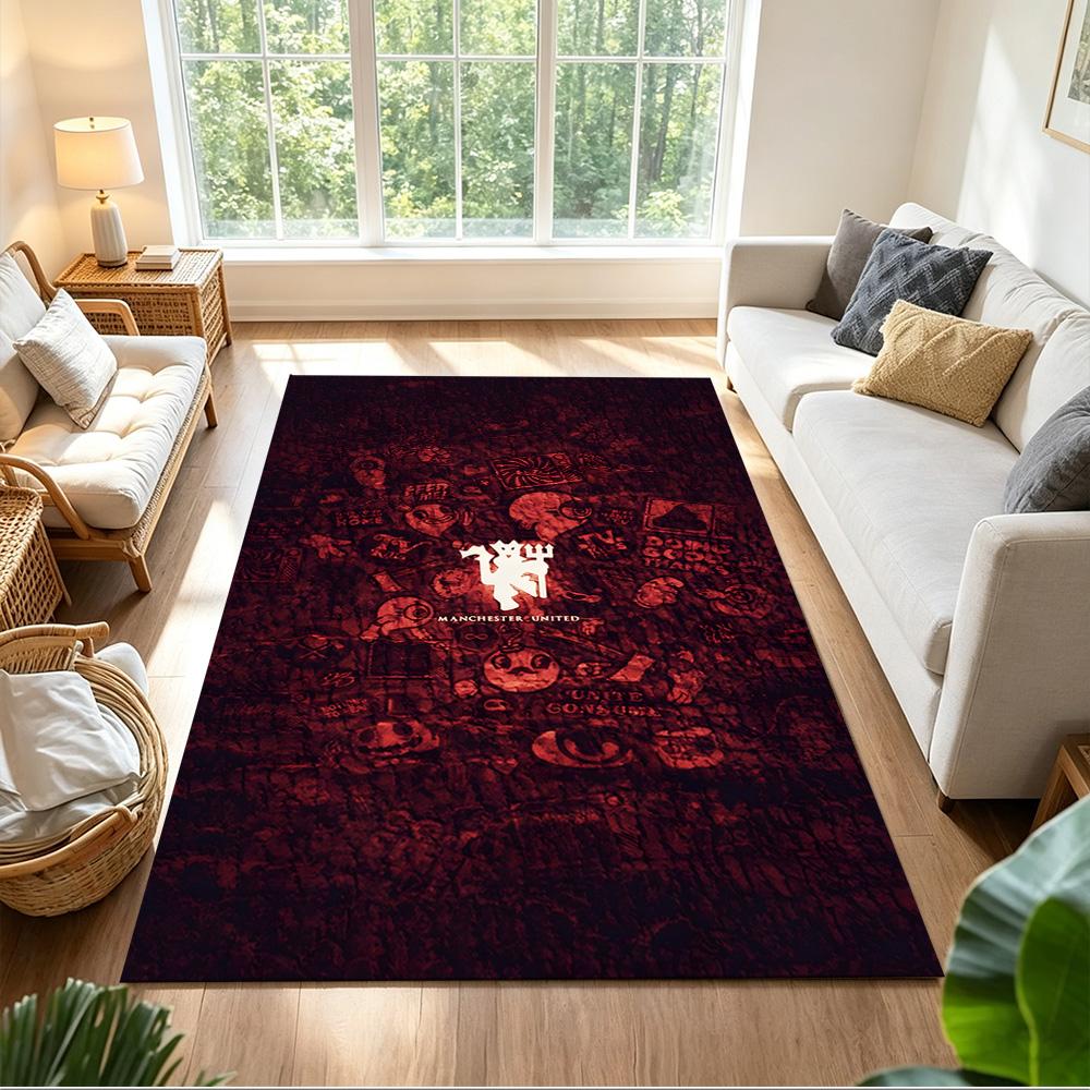 Manchester United Pride Decorative Area Rug Soft Plush Water-resistant & Washable Pet-friendly Living Room Elegant Luxury Rug Festive Decor Gift