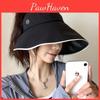 Large Brim Trendy Summer Hat For Women Uv Protection Black Sun Visor Cap