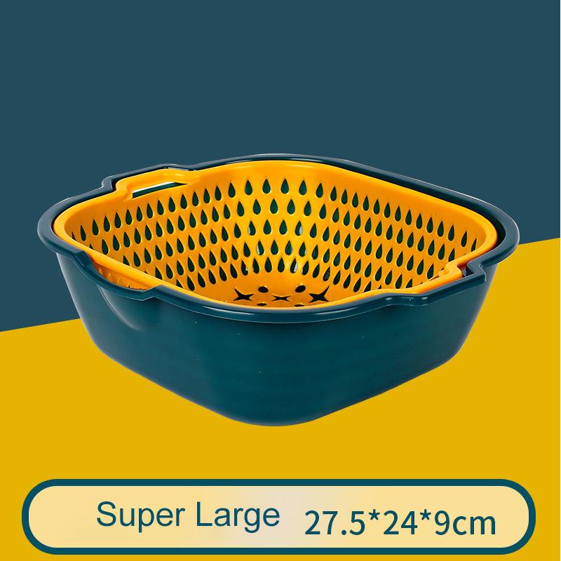 

Многофункциональная двухслойная сливная корзина 2 шт./комплект корзина для мытья овощей пластиковый фильтр-дуршлаг для еды кухонный гаджет