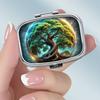 Portapillole Portatile con 2 Scomparti, Mini Custodia Organizer in Metallo per Medicine, Carino Contenitore Stampato per Pillole, Vitamine, Gioielli, Viaggio, Uso Quotidiano