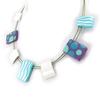 NOA [K0160] - Turquoise Purple 'Coloring' Designer Necklace