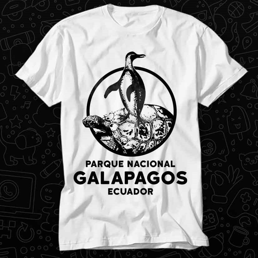 

Galapagos National Park Ecuador Penguin and Tortoise T Shirt 375 XL