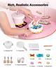 VEVOR Play Kitchen for Kids, Wooden, Kids Kitchen Playset with Real Lights & Sounds, Food & Cookware Accessories, Pretend Play Toy Set