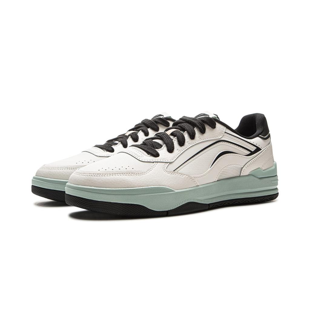 Li Ning Moon Glaze Slip Resistant Cushioning Abrasion Resistant Breathable Low top Skateboard Shoes Men's White Black AGCV333-2