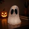 Disco Ball Ghost Halloween Centerpiece Glitter Ghost Sign Decor Tiered Tray Ornaments for Fireplace Mantle Table Desk Home