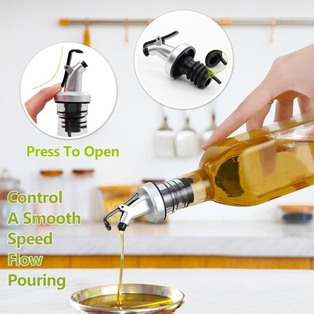 Automatische auslaufsichere Glas-Öl-Spenderflasche für die Küche - Perfekt für Sojasauce, Essig, Kochwein und Gewürze