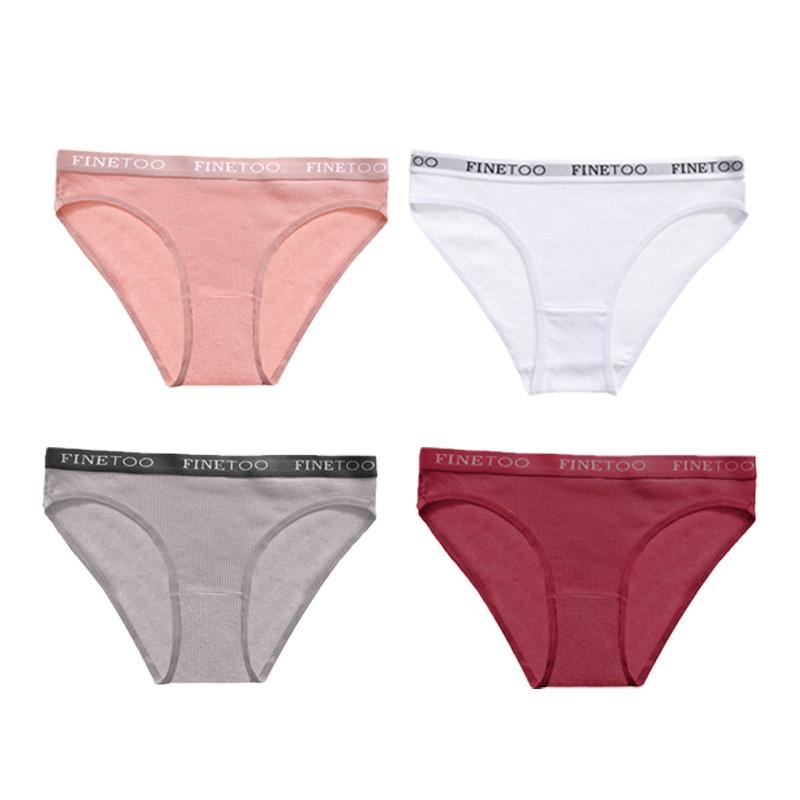 FINETOO 4Pcs/set Calcinhas Sem Costura Calcinhas Femininas Cuecas Cuecas Calcinhas de Cor Sólida Lingerie Íntima M-XL Quente