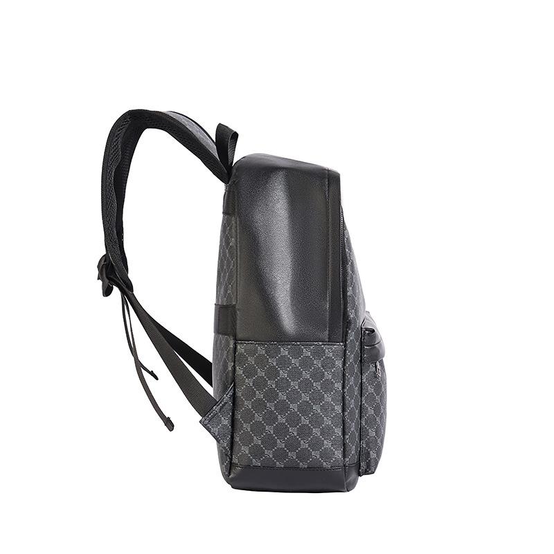 Large Capacity Business Travel Computer Bag Outdoor Sports Travel Leisure Backpack Pu Plaid Backpack