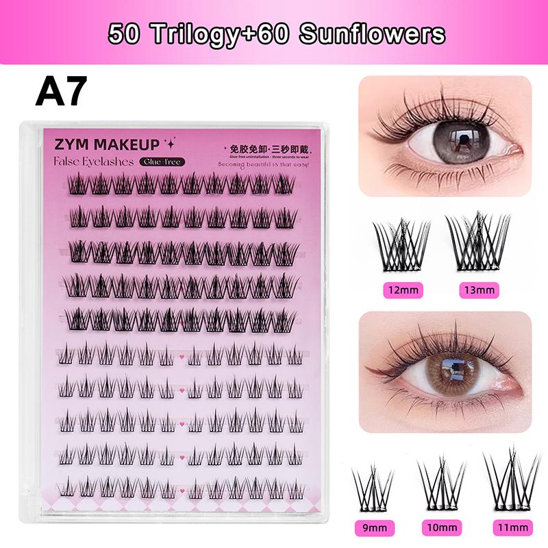 1 Box Self Adhesive Eyelash,Pre Glued Eyelash,Cluster Eyelash,No Need Glue,Easy To Put On, Diy Eyelash Extension