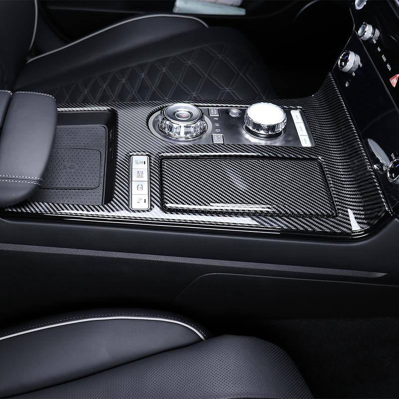 Carbon Fiber Stripe Central Console Panel Sticker Gear Shift Cover For Genesis G80 2025 2026 Accessories LHD