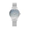 Authorized Retailer: OLIVIA BURTON Women's Watch OB16US59 Under the Sea Midi Wishing Wave Glitter Dial Silver Mesh