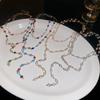 Vintage Colorful Crystal Pearl Double Layer Bead Choker Necklace For Women 2026 Trendy Charm Neck Jewelry Accessories Wholesale