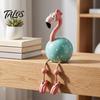 Flamingo Figurine Cute Dangle Leg Figurine, Tropical Polka Dot Statue, Whimsical Outdoor Statue Resin Home Decor Ornament for Indoor Patio Yard Shelf