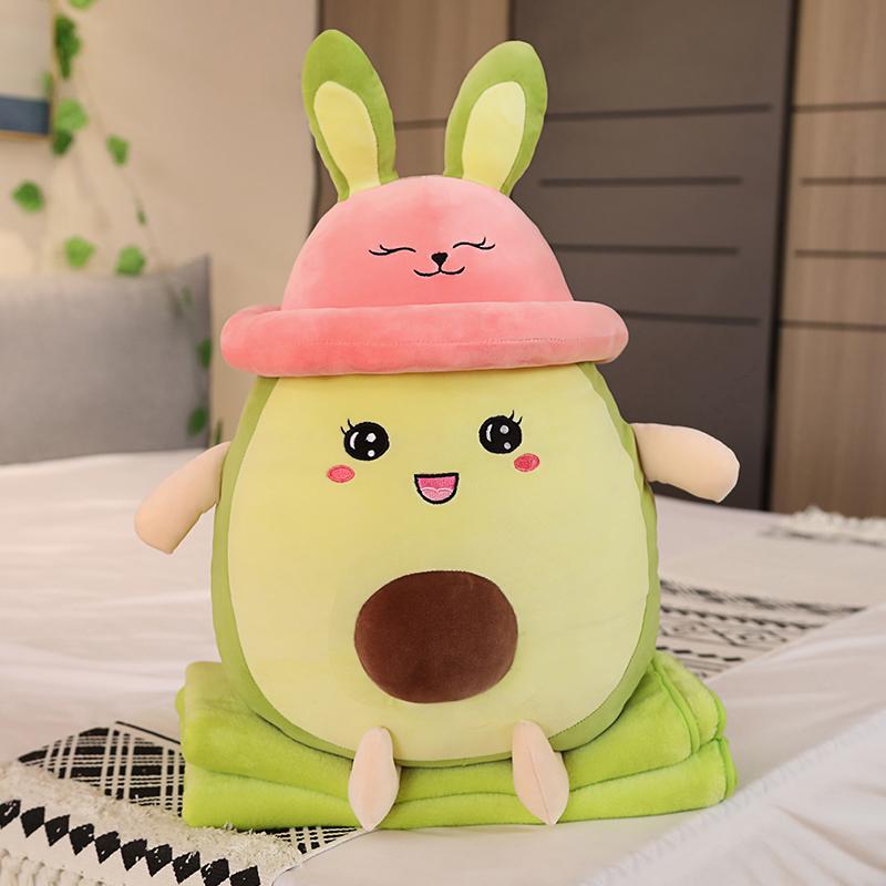 60~120Cm Squishy Avocado Fruit Pluche Speelgoed Dons Katoen Ultra Zacht Humanoid Poppetje Rugsteun Pluche Knuffel Slaapmaatje Cadeau 60cm without blanket