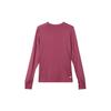 Nike Solid Color Logo Print Crew Neck Long Sleeve T-Shirt Women Tops Burgundy DQ5852-653
