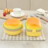 Hamburger Lunchbox Doppelstöckig Niedliche Burger Bento Box Mikrowellengeeignet Kinder Schulspeise Essen Snack Obstbehälter 1000ml