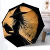 1 pièce Parapluie Pliant Automatique Sorcellerie Clair de Lune Compact 8 Côtes, Cadre en Fer Durable pour Voyage, Extérieur, a0920089