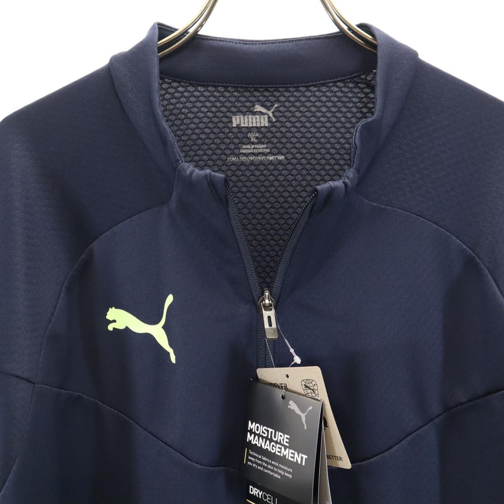 Ungetragenes PUMA Trainings Langarmshirt mit halbem Reißverschluss, Größe XL, Marineblau, Herren, gebraucht