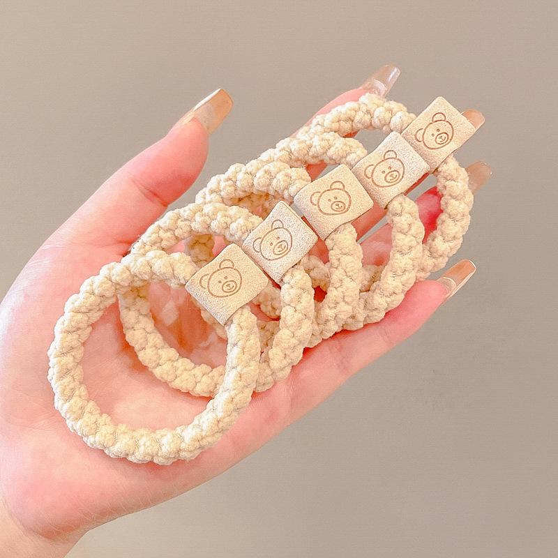 6-Pack Frosted Elastic Hair Rings - Durable, Simple Ponytail Bands for Women