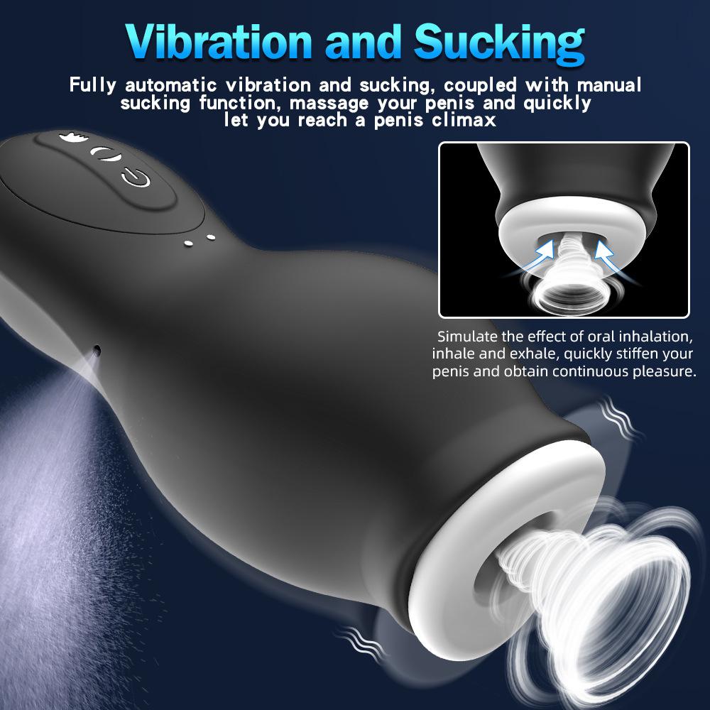 Automatic Male Masturbator Vibration Blowjob Sucking Cup Oral Vaginal Penis Vibrator Sex Toys Adult Goods for Men