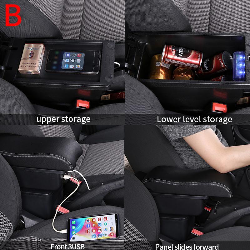 For Chevrolet SPIN car armrest box interior modification double-layer USB storage box center console car accessories elbow suppo