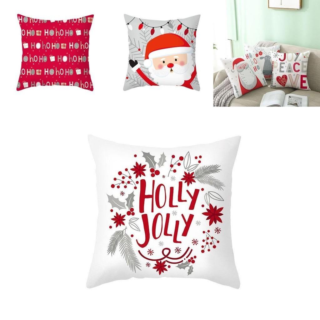 Bunter Weihnachtskissenbezug mit Weihnachtsmann-Design für gemütliche Sofa- und Autodekoration