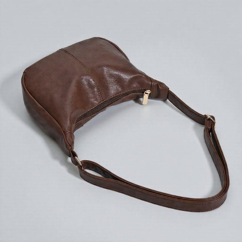 Dumpling bag Versatile women's portable shoulder bag Simple retro soft leather Maillard small tote bag Adjustable shoulder strap