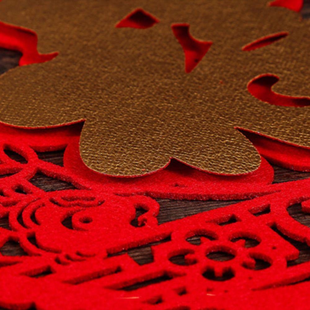 Red Fu Character Door Sticker 3D Spring Festival Decoration Window Sticker 2024 Chinese New Year