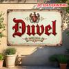 Vintage Duvel Bier IJzeren Bord Rustieke Muurkunst met Rode Gouden Accenten Perfect voor Slaapkamer Bar Sportschool Kantoor Garage en Pa