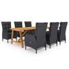 Day and Night - Day and Night Garden Dining Set 7 Pieces Black