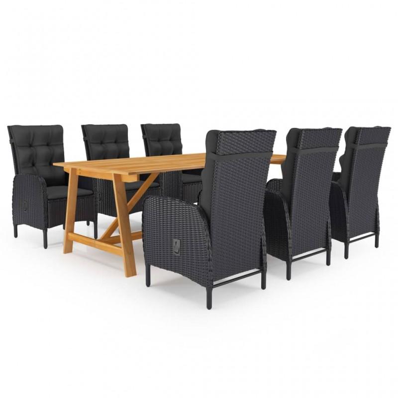 Day and Night - Day and Night Garden Dining Set 7 Pieces Black