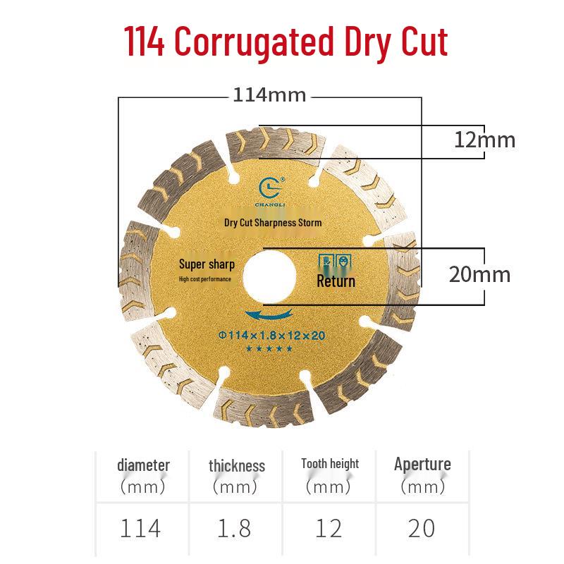 Marble & Granite Dry Cutting Diamond Saw Blade - 114mm Dry Cutting King Blade for Stone & Marble Sheets