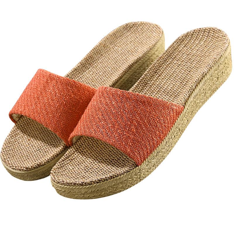 High-heeled new home slippers, home indoor non-slip rubber heightening slippers, women's slippers are wear-resistant