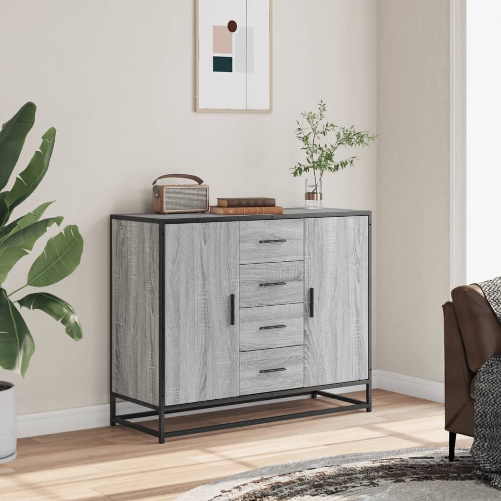 Sideboard Gray Sonoma 92x35x76 cm Particleboard