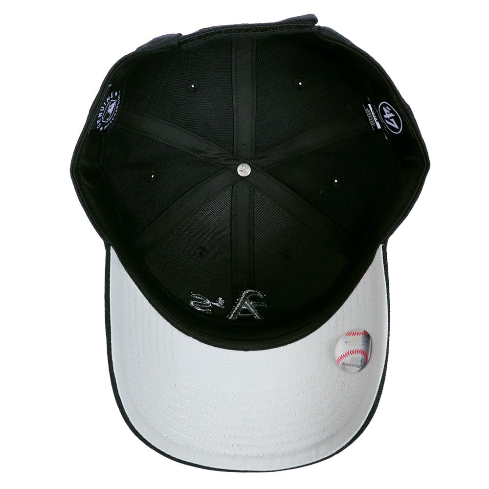 47 Brand MVP Adjustable Logo One Size Fits Cap, 6-Panel, Black, Streetwear, Athletics, All, B-MVP18WBV-BKJ, Men's/Women's