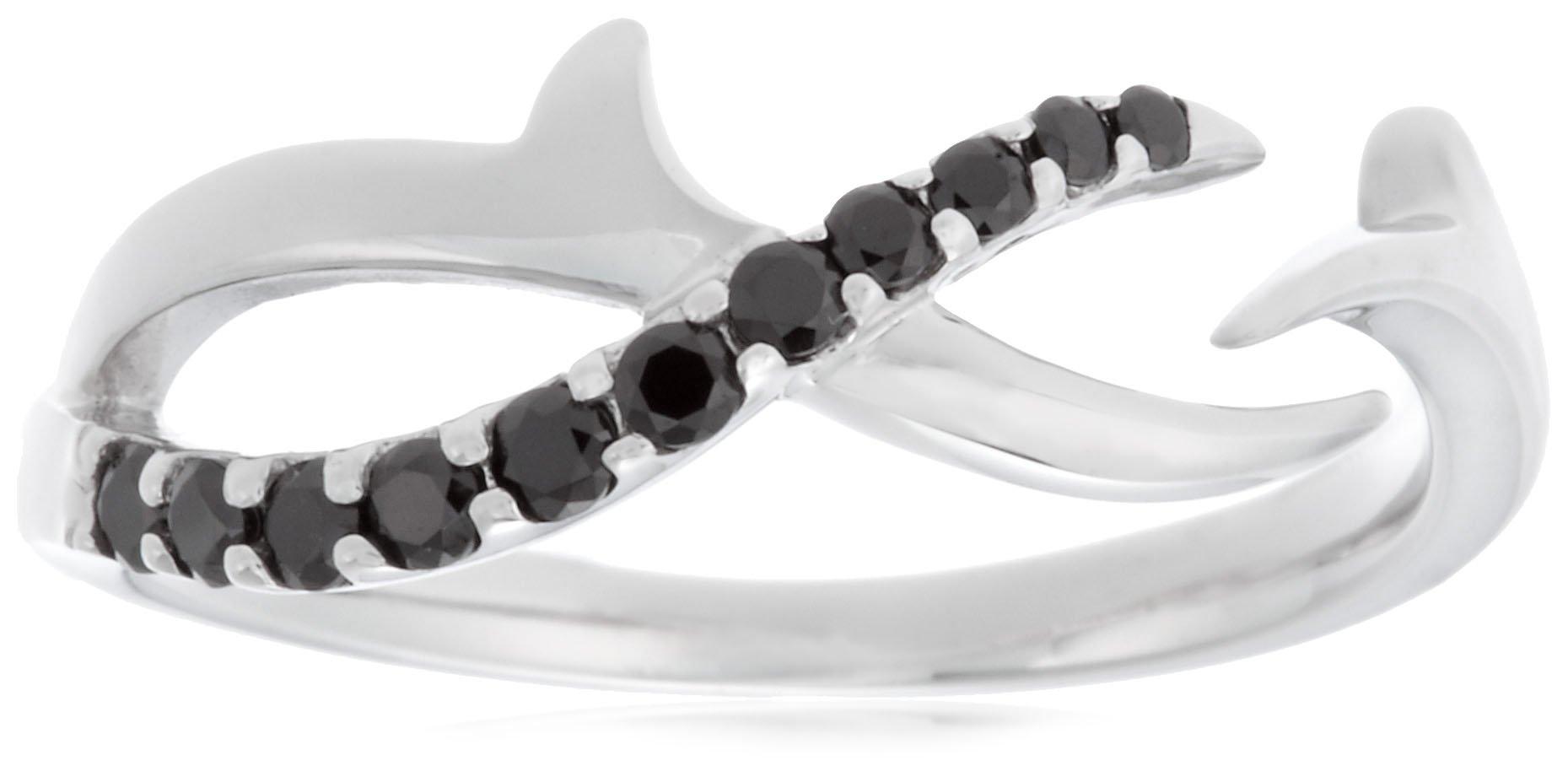 

LA PUREZZA K10 White Gold Ring CZ LA4646402 LA4646402 Japanese Size 17 [La Prezza] (Black)