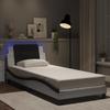 Vidaxl LED Bed Frame, White-Black, 80X200 Cm, Faux Leather
