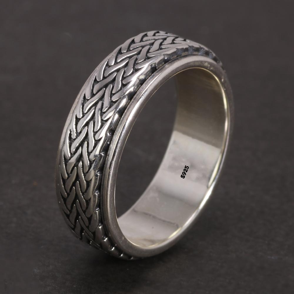 S925 Sterling Silver Rings Argent 925 Rings For Women Men Spinner Pure Silver Ring Solid Silver Jewelry Birthday Gifts