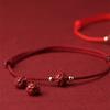 Good Luck Red Gold Color Cinnabar Beads Natural Stone Lotus Bracelet for Women Couples Bracelet Party Jewelry Gift
