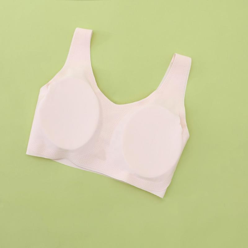 Cute Printed Girl's Developmental Seamless Underwear Without Steel Rings Breathable Skin Friendly Anti Slip Anti Curling Elastic Shoulder Strap Bra