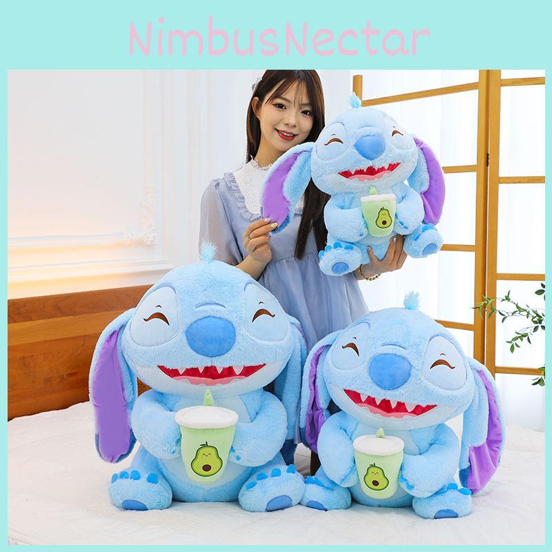 Adorable New Milk Tea Stitch Plush Toy Large Size Soft Doll Perfect Birthday Gift For Girls