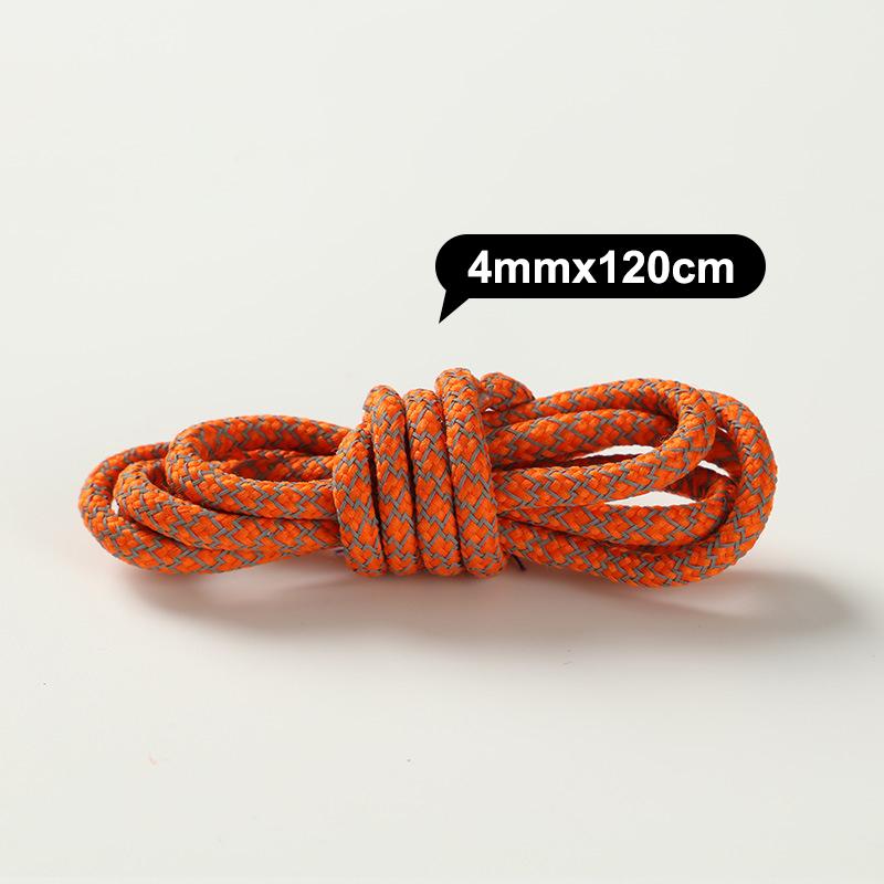 1 Pair 120CM Reflective Sports Shoelace Round Woven Rope Rhoelace Rtrong Light Shoelace Durable Polyester Shoelace Rope