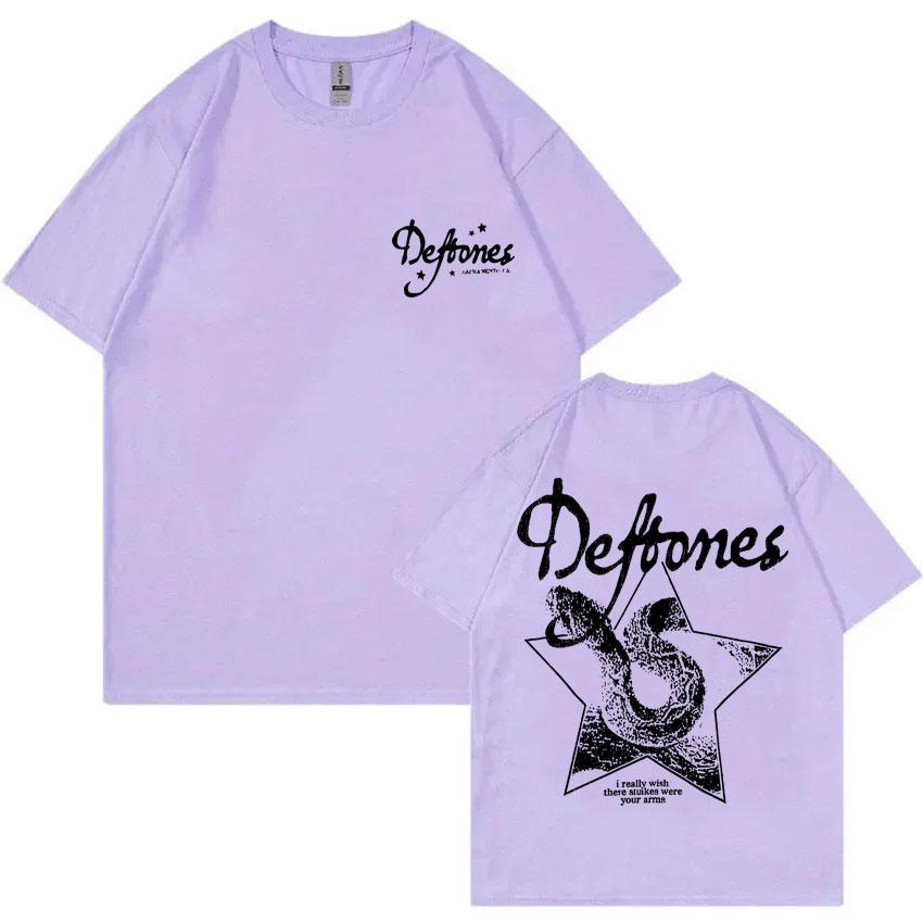 Rock Band Deftones Private Music Graphic T-shirt Snake Print T Shirts Unisex Women Casual Cotton Vintage T-shirts Oversized Tshirt