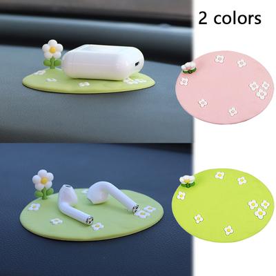 10x8cm Universal Car Dashboard Non Slip Mat Sticky Silicone Pad Phone Glasses Holder Flower Ornaments Car Cute Interior