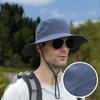 Quick Drying Summer Men'S Bucket Hat Outdoor Uv Protection Wide Border Panama Safari Hunting Hiking Hat Mesh Fisherman'S Hat