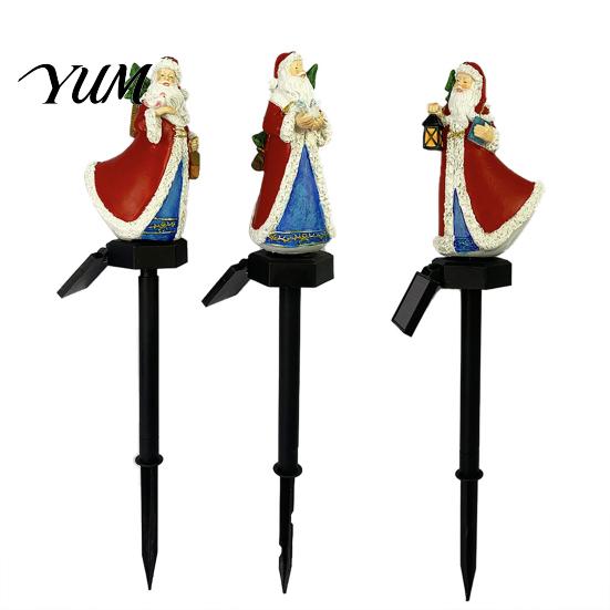 Easy Install Garden Stake Lights Christmas Solar Lights, Santa Claus Figurine Lamp, Waterproof Outdoor Powered Lawn Path Lighting Landscape Light for