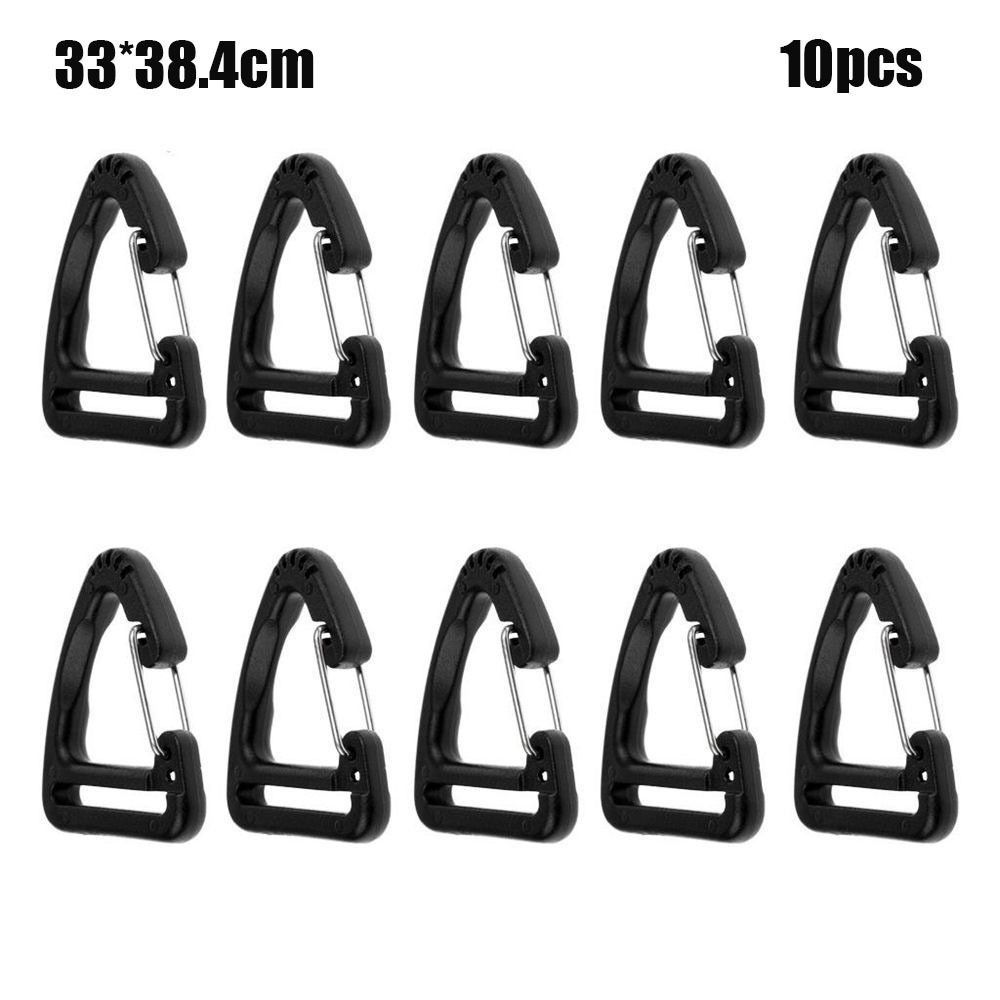 10PCS Alloy Triangle Carabiner Spring Quickdraws Belt Clip Hooks Keychain Buckles Outdoor Camping Hiking Backpack Accessories